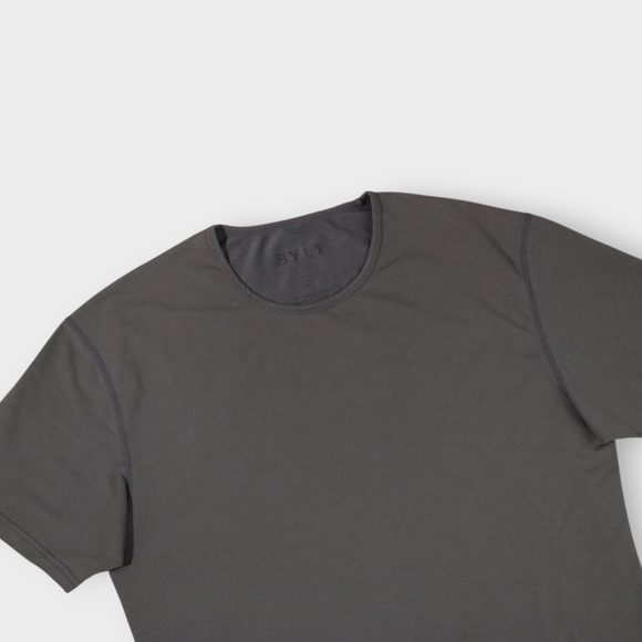 Bylt Drop Cut Lux Short Sleeve Shirt Athleisure Gorpcore Workout In Gray Size M - Picture 8 of 9